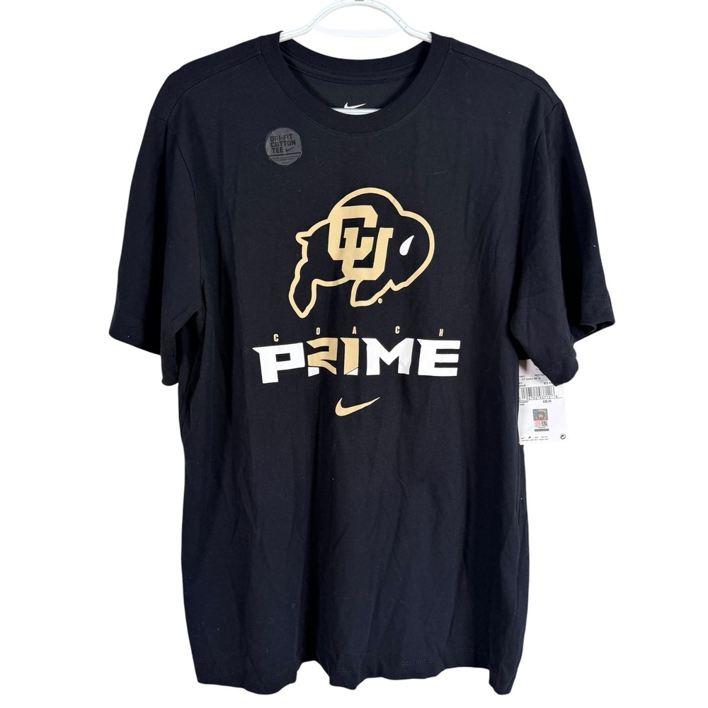 Nike T-Shirt Mens M Black Colorado Buffaloes Coach Prime Deion Sanders Tee NEW